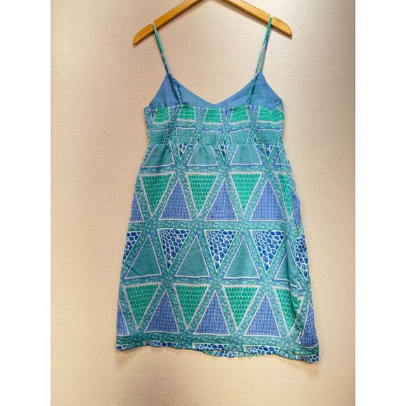 Old Navy Womens Sleeveless Geometric V-Neck Sundress Size M Blue Summer Smocked - Picture 7 of 10